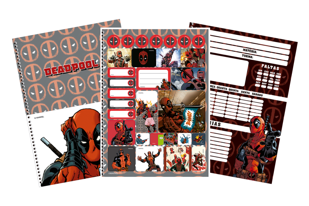 acessorios cadernos deadpool